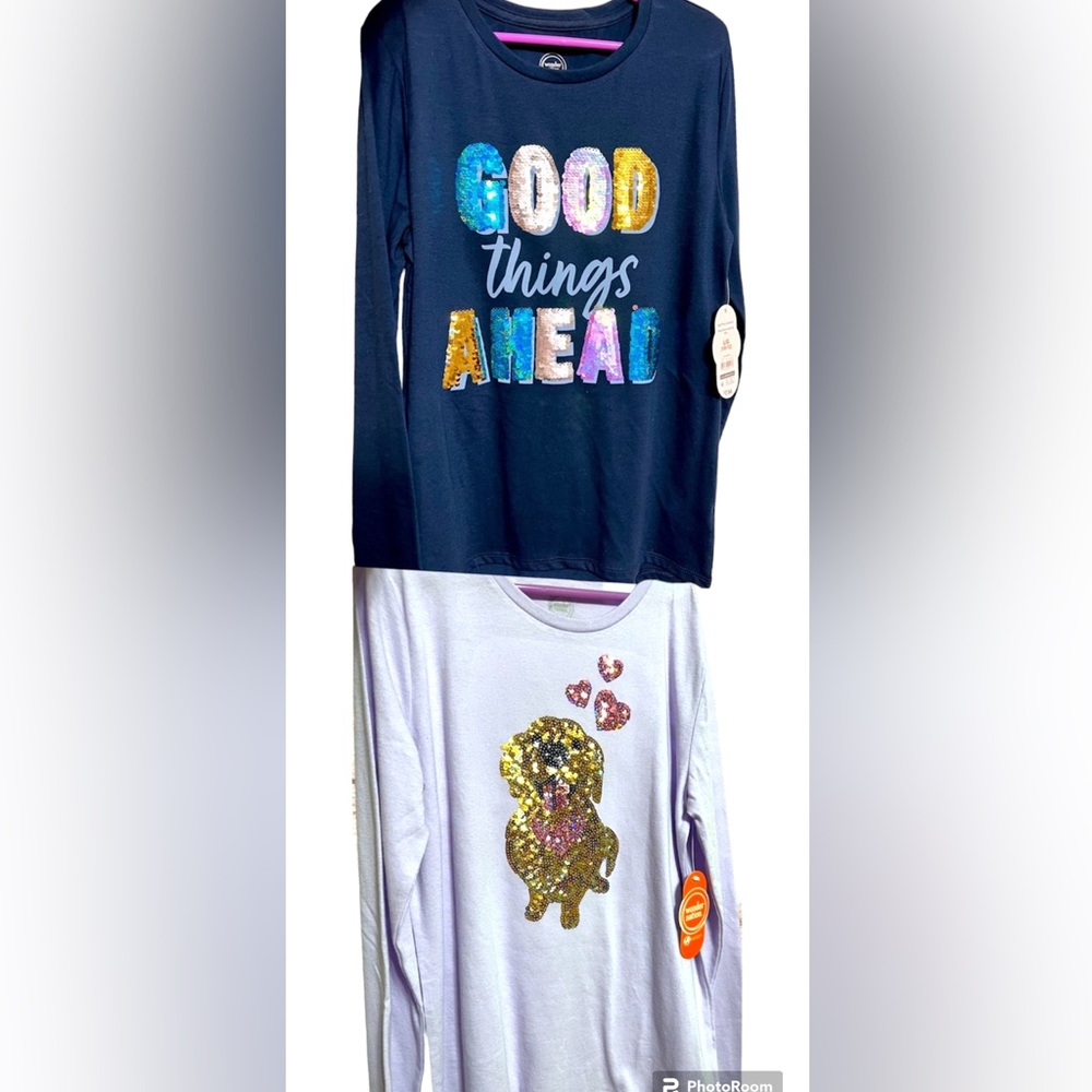 NWT!!! BUNDLE DEAL!! 2 Wonder Nation Sequin Girls Bundle of 2 long sleeve Shirts
